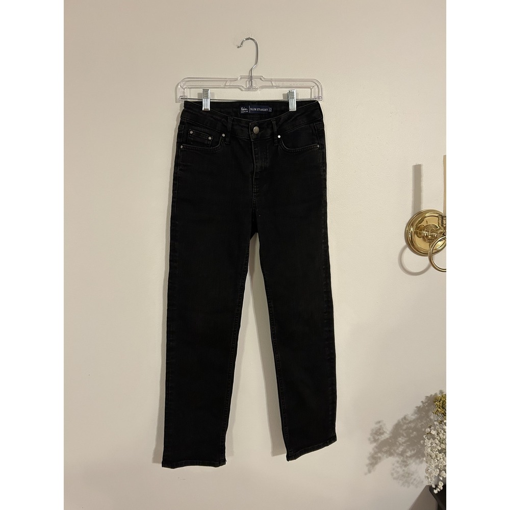 Boden Denim Slim Straight Leg Black Wash Jeans Women's - Picture 2 of 3